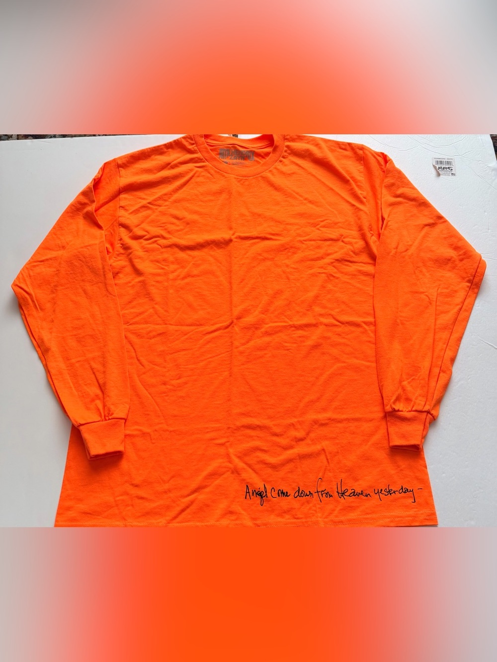 Jimi Hendrix Official Merch Hendrix Angel Lyric Long Sleeve Orange Size Large